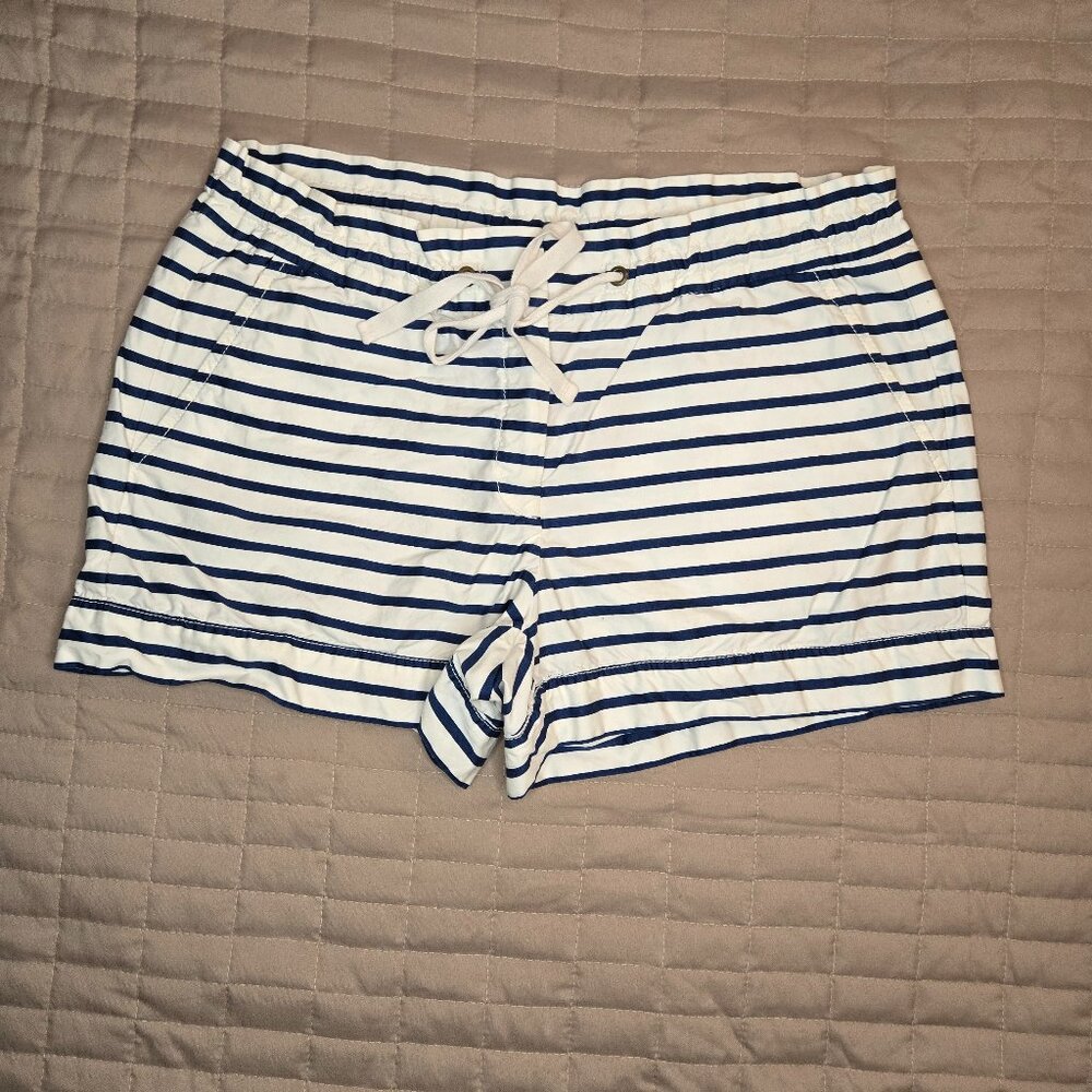 J.Crew Nautical Navy White Striped Paperbag Shorts Size 8